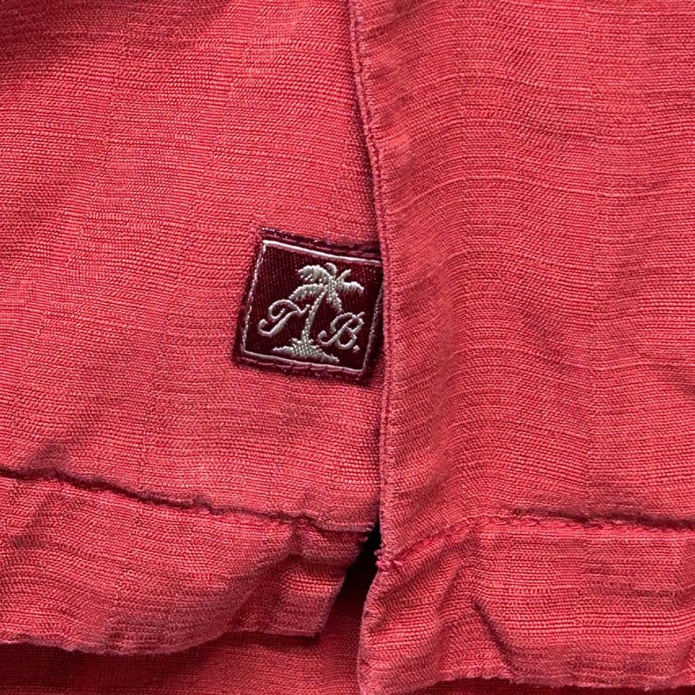 Tommy Bahama Silk Camp Shirt Mens L Red Hawaiian Casual READ Flaw - Picture 3 of 10